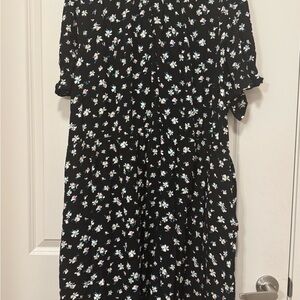 Ava & Viv Black Floral Midi Dress